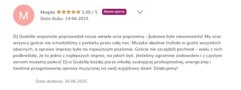 Opinia Wesele z klasą